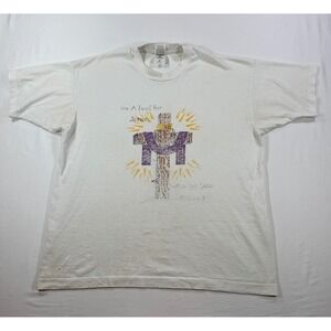 Vintage Fruit of the Loom Best Jesus Graphic T-Shirt White XL Single Stitch